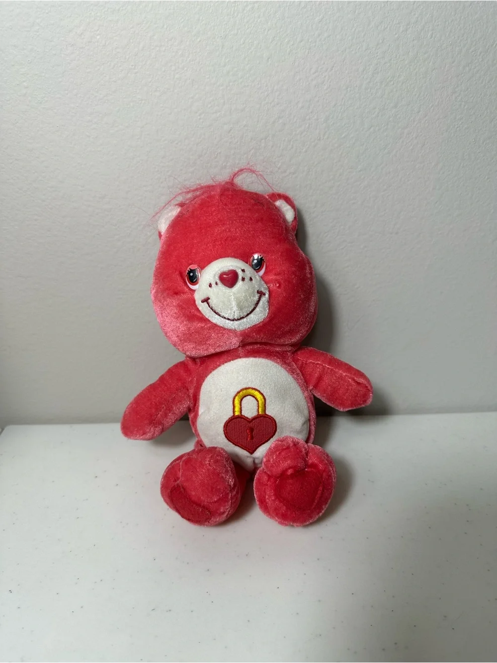 Care Bears Red Plush with Heart Lock Belly Emblem